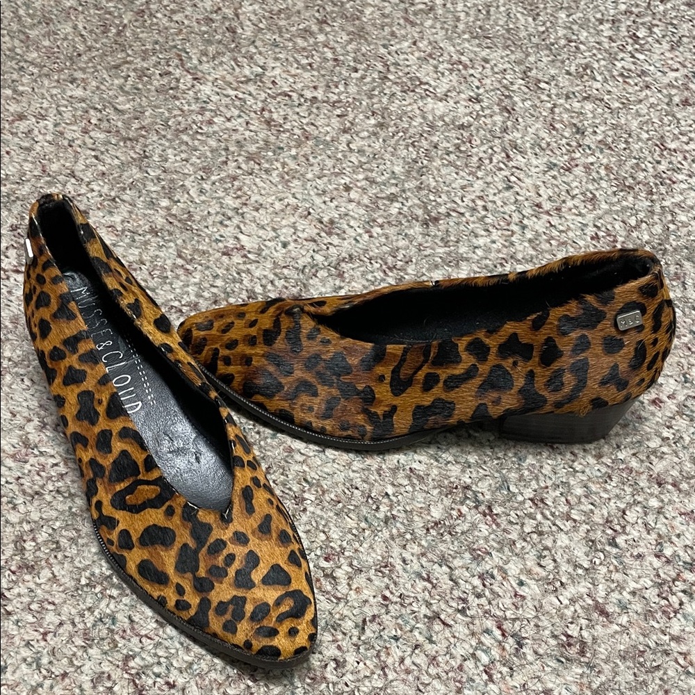 Musse & Cloud leather fur Leopard Print Women's shoeties